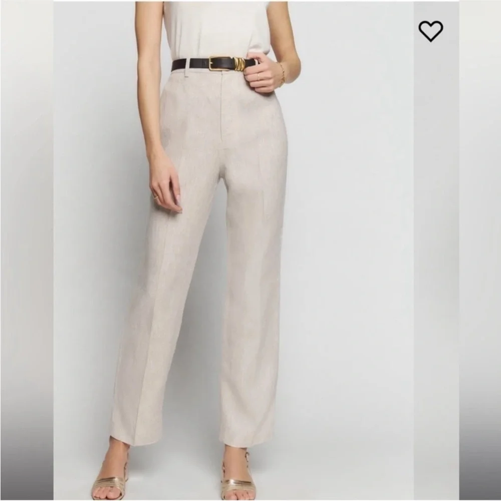 REFORMATION Freddie Wide Leg Linen Trouser Pants